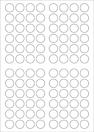 19mm diameter Sheet layout